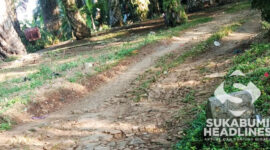 Jalan rusak di Desa Pangkalan, Kecamatan Cikidang, Sukabumi. | Foto: Istimewa