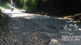 Jalan penghubung Bojonggenteng-Kalapanunggal, Kabupaten Sukabumi rusak. | Istimewa