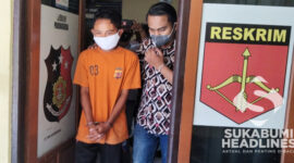 Pria berinisial E (28 tahun) diamankan Polsek Parungkuda setelah gagal maling motor. | Foto: Ilham Fadillah