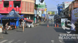 Suasana penyekatan PPKM Darurat di Jalan Ahmad Yani Kota Sukabumi. | Foto: Dokpim Kota Sukabumi