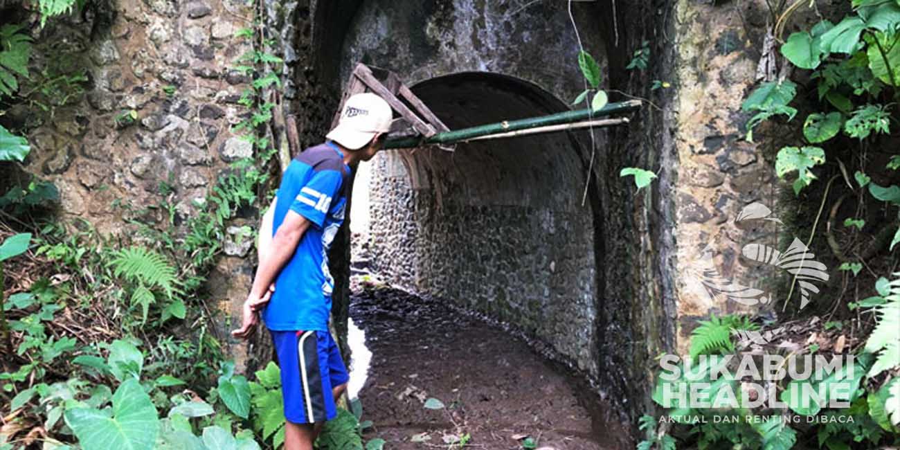 Terowongan bekas Belanda di Kampung Ciganas Desa Nagrak Utara, Kecamatan Nagrak, Sukabumi. | Foto: Adinda Suryahadi