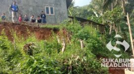 Kondisi longsor ancam rumah. I Anry Wijaya