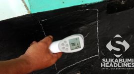 Sudut bangunan yang di cek thermo gun I istimewa