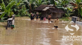 Jembatan Cisentul terendam banjir. l Istimewa