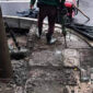 Pembanguan trotoar Jl. Ahmad Yani dibongkar. l Eka Lesmana
