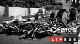 Belasan ribu knalpot bising dihancurkan di halaman Mapolres Sukabumi. l Istimewa