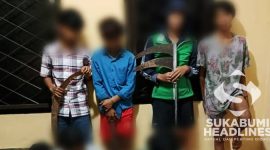 Lima pelaku tawuran maut di Cicurug. l Istimewa
