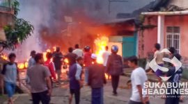 Kebakaran kios bensin di Cicurug. l Istimewa
