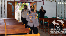 Kapolres Sukabumi melakukan penyisiran di gereja. l Istimewa
