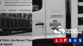 Petisi tilang truk AQUA. l Istimewa