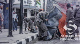 Pembongkaran lapak PKL Kota Sukabumi. l Humas Pemkot Sukabumi