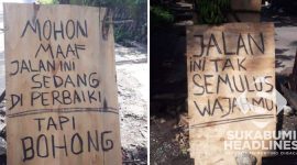 Gorong-gorong amblas merusak jalan. l Istimewa
