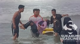 Wisatawan tenggelam di Palabuhanratu. l Istimewa