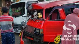 Colt Bogoran dan truk tabrakan di Cicurug. l Istimewa