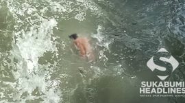 Tubuh Irvan mengambang di Pantai Alor Ijrom Ciracap, Sukabumi. l Dok. sukabumiheadlines.com