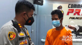 Kapolres Sukabumi saat bertanya ke tersangka. l Istimewa
