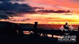 Senja di Pantai Muara Citepus saat cuaca cerah. l sukabumiheadline.com