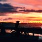 Senja di Pantai Muara Citepus saat cuaca cerah. l sukabumiheadline.com