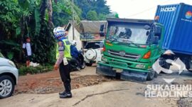 Kontainer mengalami kecelakaan di Nagrak, Sukabumi. l Istimewa