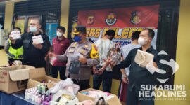 Kapolsek Cibadak, Kompol Maryono saat jumpa pers di Mapolsek Cibadak. l Istimewaa