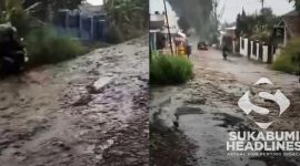 Jalan rusak di Kecamatan Sukalarang. l Istimewa