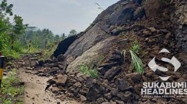 Kondisi Bancana tanah Longsor di jalan Kampung Cipurut. l Istimewa