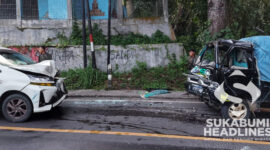 Dua kendaraan yang terlibat kecelakan di Citarik. l Dok. sukabumiheadlines.com
