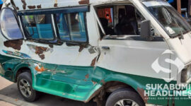 Kerusakan angkot akibat tertabrak Fuso. l Istimewa
