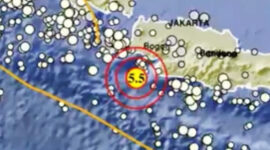 Titik pusat gempa bumi di Banten. l Istimewa
