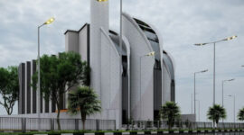 Desain Masjid Syaikh Ajilin di Gaza karya Ridwan Kamil. l Istimewa
