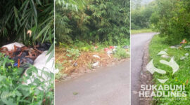 Sampah di pinggir Jalan Cibuntu. l Dok. sukabumiheadlines.com