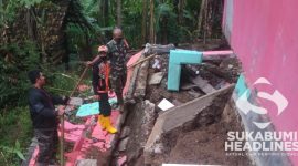Pondasi rumah warga Bantargadung ambruk. l Istimewa