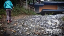Jalan rusak di Cimalaka. l Facebook Rachmawati Rendra