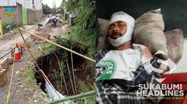 Jembatan Cikareo rusak sudah jatuh korban. l Abdul Fikri