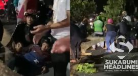 Pemotor tertimpa dahan pohon. l Istimewa