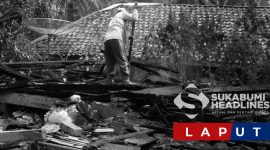 Rumah terbakar dipicu gempa bumi di Kampung Citampian. l Istimewa