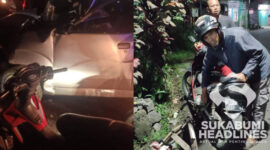 Diduga mobil hasil curian dan pemotor terserempet pelaku. l Istimewa