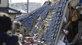 Kerusakan akibat gempa bumi di Fukushima. l Istimewa