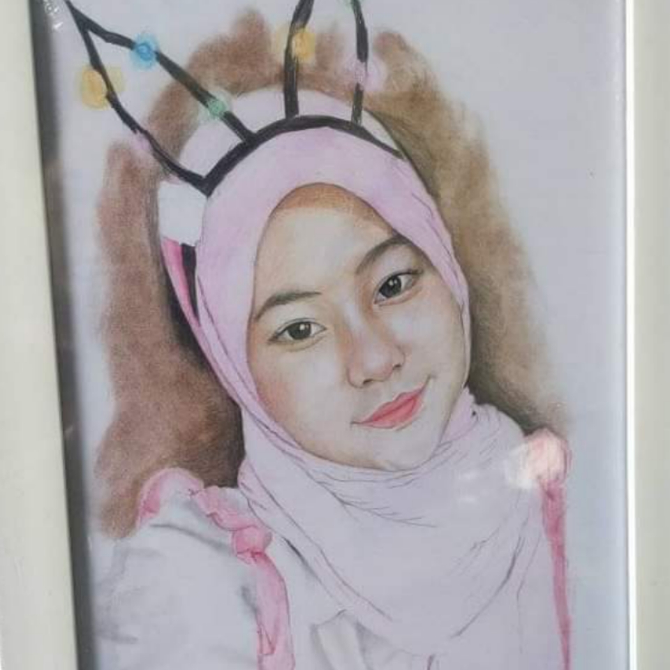 Lukisan wajah wanita Sukabumi karya Ana Mulyana. l Dok. Pribadi
