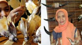 Tin Kartini, perajin kreasi tanduk. l Istimewa