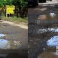 Jalan rusak di Palabuhanratu. l sukabumiheadline.com