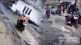 Jalan Alternatif Cicurug-Parungkuda rusak di banyak titik. l Fery Heryadi