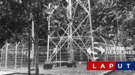 Pembangunan tower di Desa Kutajaya, Kecamatan Cicurug. l Gunawan Talen