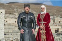 Ramzan Kadyrov dan istrinya, Medni Musaevna Kadyrova. l Istimewa