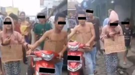 Sejoli remaja diarak karena disebut telah berzina. l Istimewa