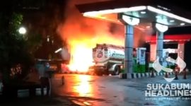 SPBU Cibolang Sukabumi terbakar. l Istimewa