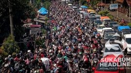 Arus lalu lintas menuju tempat wisata di Sukabumi. l Istimewa
