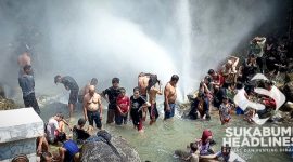 Pengunjung wisata alam Geyser Cisolok. l Istimewa