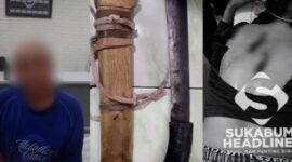 D beserta barang bukti berupa sebilah golok diamankan polisi. l Istimewa