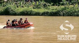 Opsar pencarian Damini di Sungai Cimandiri. l Istimewa